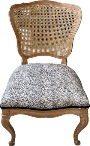 Caned Back Leopard Print Chairs