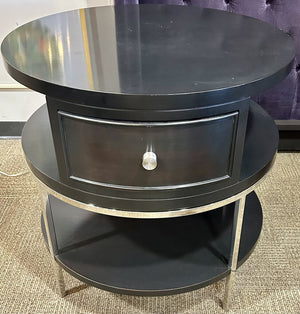 Brand New!! Swaim Round Chest Table with Chrome Details