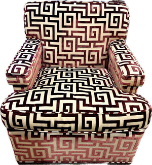 PAIR/Shubert Design Greek Key Patterned Club Chairs