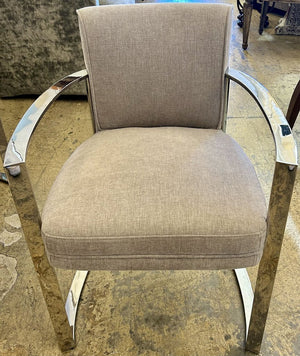 SET 4/Chrome Upholstered Dining Chairs